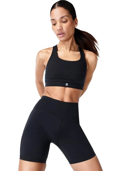 SB4822PR_001 Power 6 Bıker Shorts Siyah Regular Fit Kadın Tayt