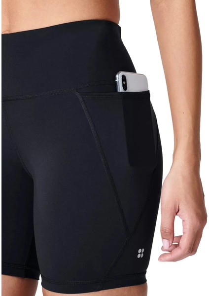 SB4822PR_001 Power 6 Bıker Shorts Siyah Regular Fit Kadın Tayt