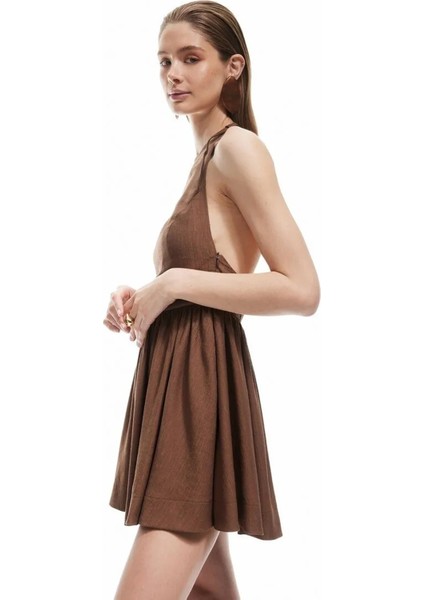 x Sima Tarkan Kahverengi Kadın Elbise 5SAK80116EW fiyatları