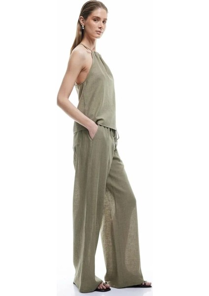 x Sima Tarkan Haki Kadın Straight Pantolon 5SAK40089EW