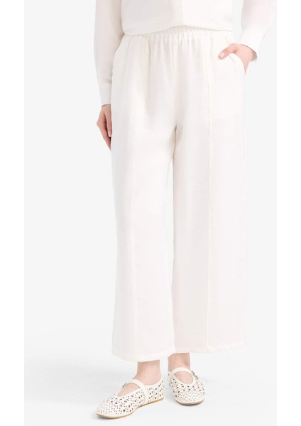 Beli Lastikli Basic Düz Modal Harem Pantolon
