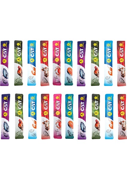 Creamy Cat Mix Karışık Krema Sıvı Kedi Ödül Maması 20 Adet x 15 gr