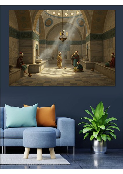 Osmanlıda Hamam Dekoratif Kanvas - Mdf Ahşap Tablo