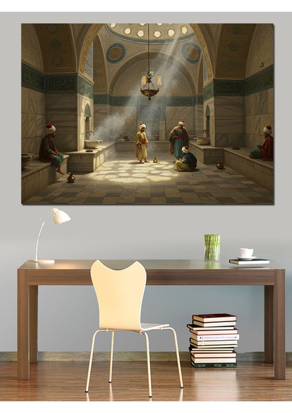 Osmanlıda Hamam Dekoratif Kanvas - Mdf Ahşap Tablo