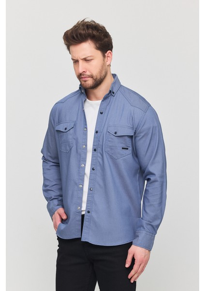 3A Moda Yxcslim Fit Erkek Kot Gömlek