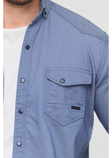 3A Moda Yxcslim Fit Erkek Kot Gömlek