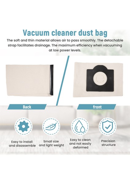Wd3 Premiu Elektrikli Süpürge Torbası Parçası Için Yıkanabilir Filtre Torbaları (Yurt Dışından)