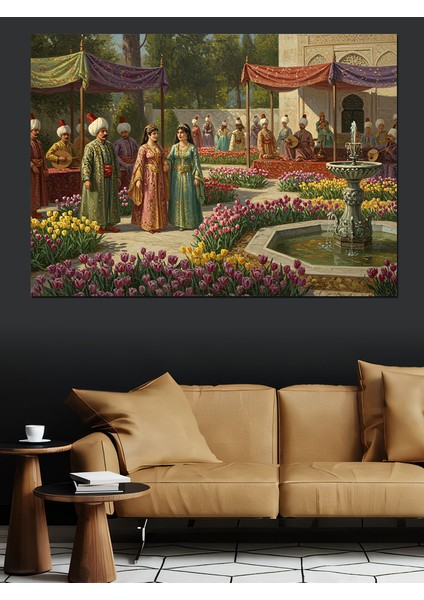 Osmanlıda Bahçe Töreni Dekoratif Kanvas - Mdf Ahşap Tablo