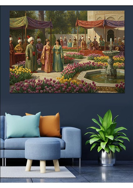 Osmanlıda Bahçe Töreni Dekoratif Kanvas - Mdf Ahşap Tablo fiyatları