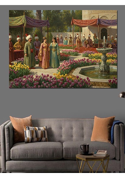 Osmanlıda Bahçe Töreni Dekoratif Kanvas - Mdf Ahşap Tablo modelleri