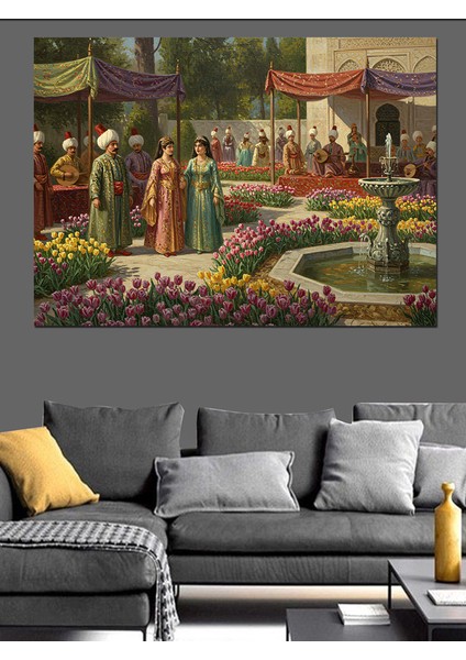 Osmanlıda Bahçe Töreni Dekoratif Kanvas - Mdf Ahşap Tablo indirimleri