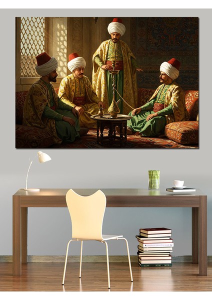 Osmanlıda Nargile Keyfi Dekoratif Kanvas - Mdf Ahşap Tablo indirimleri