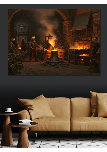 Osmanlıda Demir Dökümü Dekoratif Kanvas - Mdf Ahşap Tablo