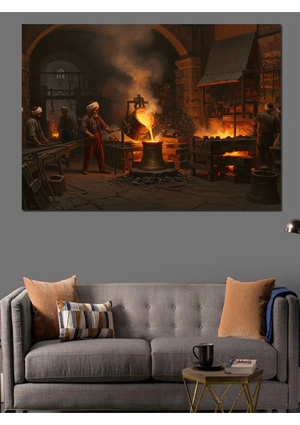 Osmanlıda Demir Dökümü Dekoratif Kanvas - Mdf Ahşap Tablo modelleri