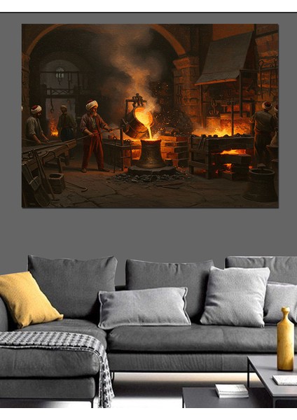 Osmanlıda Demir Dökümü Dekoratif Kanvas - Mdf Ahşap Tablo indirimleri