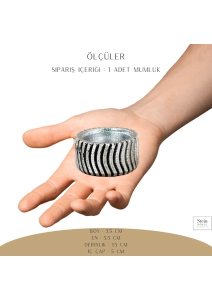 Şamdan Dekoratif Mumluk Şamdan Tealight Mum Uyumlu Tekerlek Model