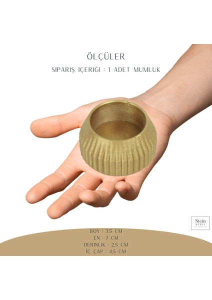 Şamdan Dekoratif Mumluk Şamdan Tealight Mum Uyumlu Çizgili Model fiyatları