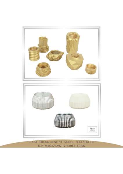 Şamdan Dekoratif Mumluk Şamdan Tealight Mum Uyumlu Çizgili Model fırsatları