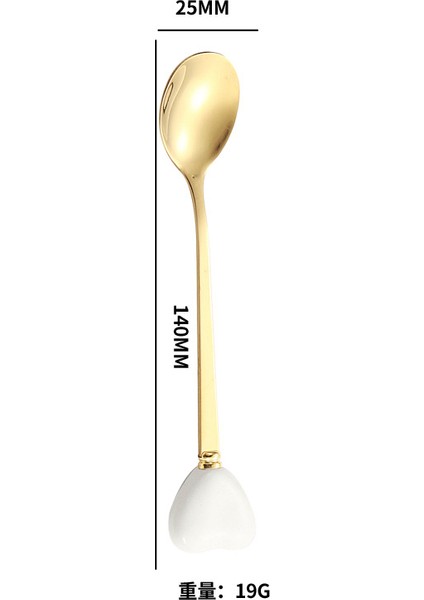 Sevimli Paslanmaz Çelik Aşk Seramik Sap Yaratıcı Tatlı Çatalı Kaşık Ev Kaşığı Kahve Kaşığı Meyve Çatalı (Yurt Dışından)