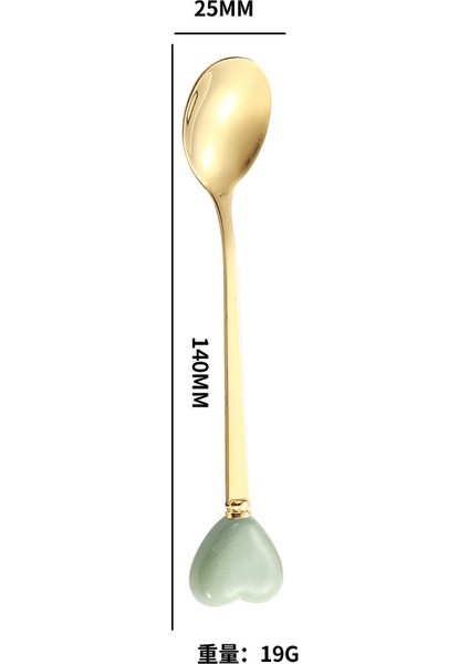 Sevimli Paslanmaz Çelik Aşk Seramik Sap Yaratıcı Tatlı Çatalı Kaşık Ev Kaşığı Kahve Kaşığı Meyve Çatalı (Yurt Dışından)
