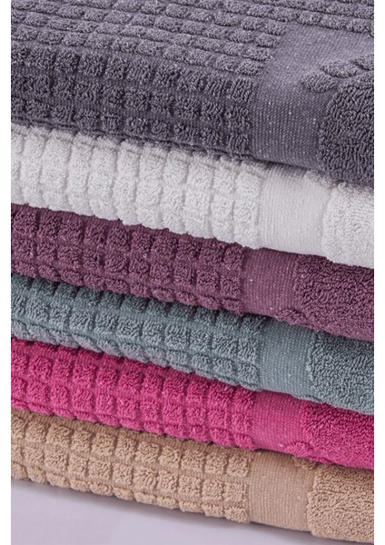 Banyo Kareli Ayak Desenli Pamuk Ayak Havlusu 50 x 70 cm