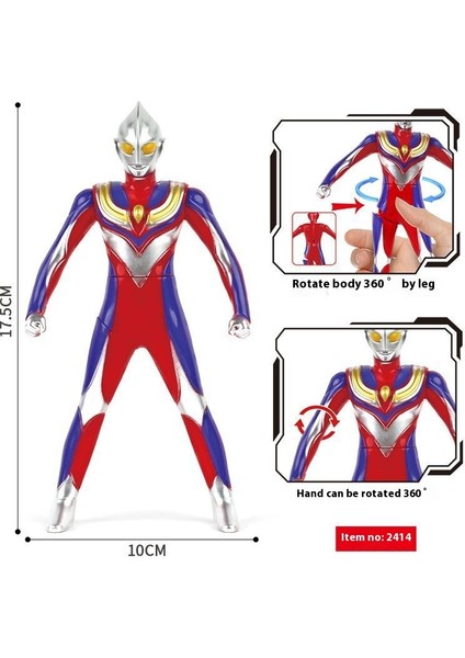 Ultraman Oyuncak Bebekleri Işık Yayan Fan Gyro Model Figürlerine Basın ve Döndürün (Yurt Dışından)