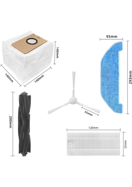 Q11 Robot Süpürge Için Ana Fırça, Yan Fırça Paspas Bezi Filtresi ve Toz Torbası Yedek Parçaları (Yurt Dışından)