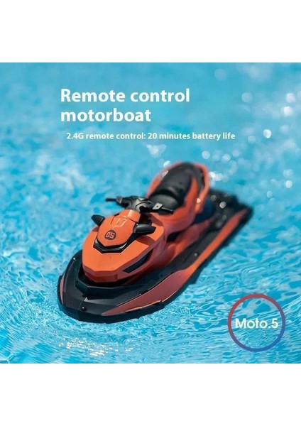 Sıcak Yüksek Hızlı Uzaktan Kumanda Tekne 2.4g Rc Jet Ski Mini Elektrikli Motorlu Tekne Çocuklar Için Çift Motorlu Yaz Su Oyun Çocuk Hediye Turuncu modelleri