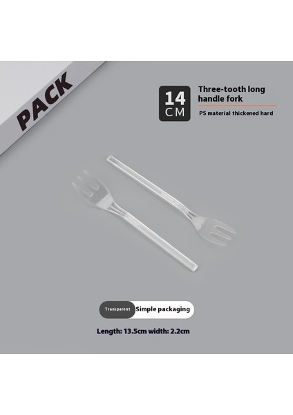 Tek Kullanımlık Meyve Çatalı Kalınlaştırılmış Kek Üç Dişli Çatal Uzun Konserve Çatalı Gıda Çatalı Tatlı Sofra Takımı Bireysel Ambalaj (Yurt Dışından)