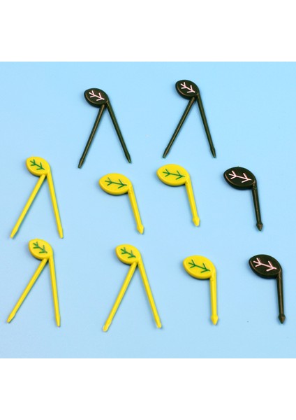 Çocuk Karikatür Meyve Çatalı Tek Kullanımlık Zürafa Hayvan Çatal Seti Bento Çubuk Seti Anime Japon Meyve Çubuğu (Yurt Dışından)