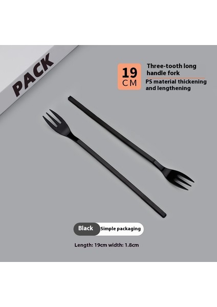 Tek Kullanımlık Meyve Çatalı Kalınlaştırılmış Kek Üç Dişli Çatal Uzun Konserve Çatalı Gıda Çatalı Tatlı Sofra Takımı Bireysel Ambalaj (Yurt Dışından)