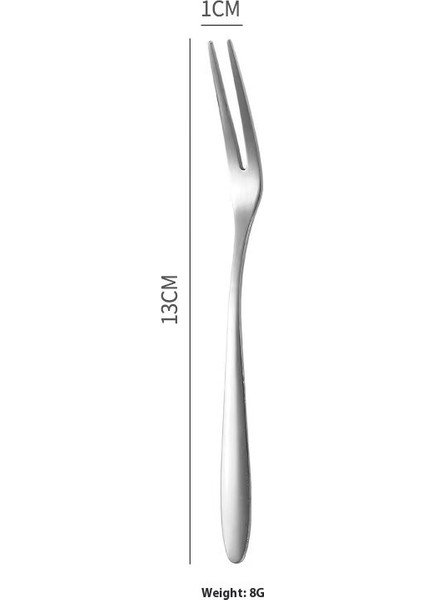 304 Paslanmaz Çelik Meyve Çatalı Kalınlaştırılmış Kek Tatlı Çatalı Iki Diş Batı Gıda Çatalı Aperatifler Küçük Çatal (Yurt Dışından)