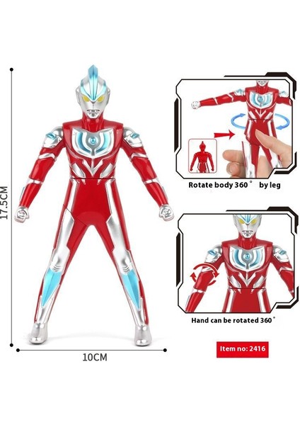Ultraman Oyuncak Bebekleri Işık Yayan Fan Gyro Model Figürlerine Basın ve Döndürün (Yurt Dışından)
