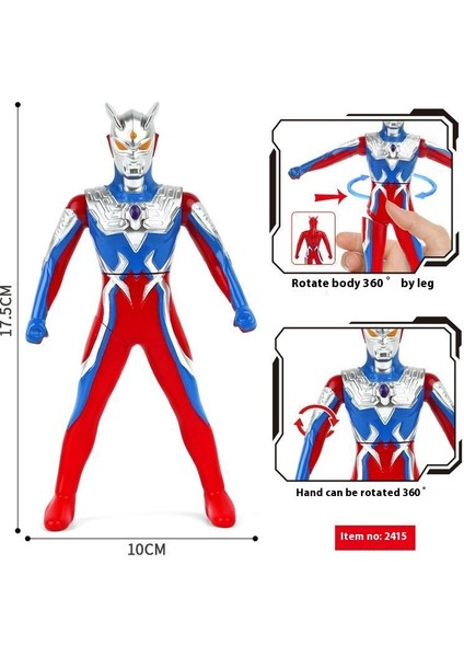 Ultraman Oyuncak Bebekleri Işık Yayan Fan Gyro Model Figürlerine Basın ve Döndürün (Yurt Dışından)