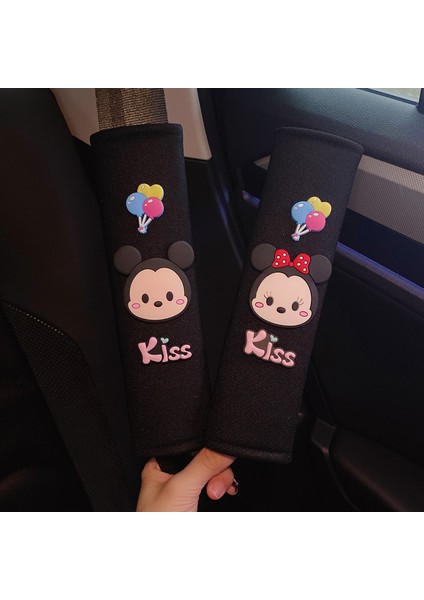 Sevimli Araba Emniyet Kemeri Omuz Kollu Karikatür Araba Iç Dekorasyon Emniyet Kemeri Kollu Ekstra Uzun Stil Çifti (Yurt Dışından)