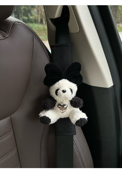 Sevimli Panda Araba Emniyet Kemeri Omuz Pedleri Anti Boğulma Boyun Koruyucu Bebek Araba Dekorasyon (Yurt Dışından)