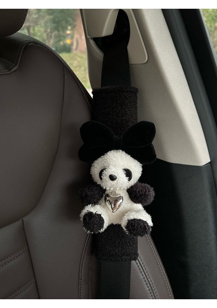 Sevimli Panda Araba Emniyet Kemeri Omuz Pedleri Anti Boğulma Boyun Koruyucu Bebek Araba Dekorasyon (Yurt Dışından)