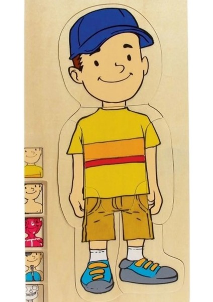 Vücudumuz Puzzle Erkek Kat Kat Puzzle Anaokulu Ahşap Oyuncaklar