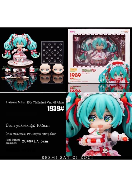 Hatsune Miku Serisi Q Versiyonu Kil Hatsune Miku 15. Yıl Dönümü Baskısı El Yapımı Model Süsler Oyuncak (Yurt Dışından)