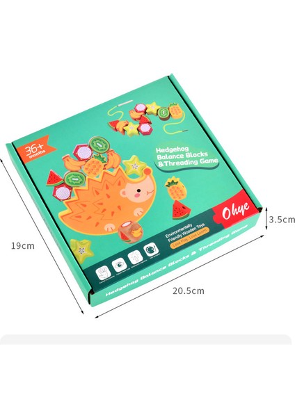 Kirpi Meyve Denge Blokları Karikatür Yığın Kule Pelet Meyve Bilişsel Boncuklu Bulmaca Oyuncak (Yurt Dışından)