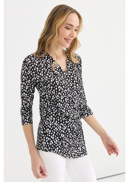Kruvaze Truvakar Kol Puantiyeli Bluz