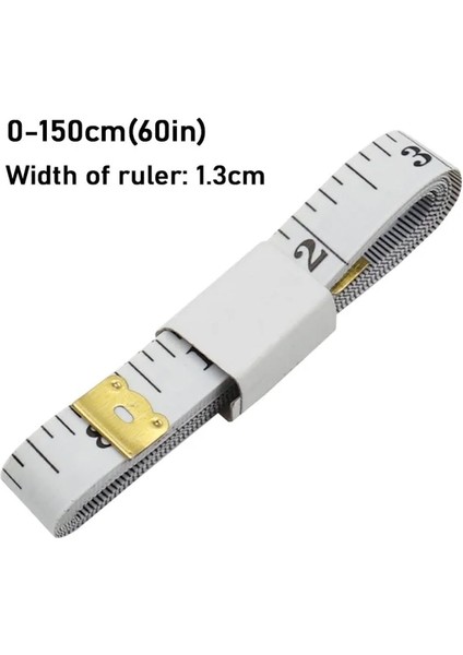 1.3 cm Siyah Beyaz Mezura Vücut Ölçme Cetveli Dikiş Terzi Aracı 150 Cm/60 "giysi Göğüs Kalça Bel Boyutu Standart Bant Pvc (Yurt Dışından)