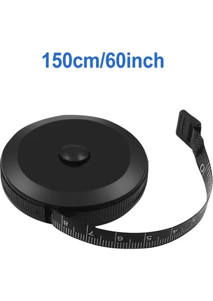 Siyah Siyah 1.5 M 150 cm Mini Bant Metre Bant Terzi Cetvel Anahtarlık Ölçüm Bandı Giyim Boyutu Mezura Taşınabilir Dikiş Araçları Aksesuarı (Yurt Dışından)