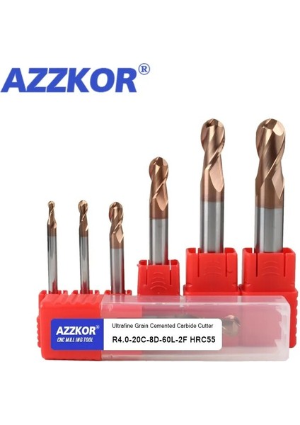 R1.5X3DX50L 1 Adet Freze Kesici Alaşım Kaplama Tungsten Çelik Alet Cnc Işleme HRC55 Bilyalı Uçlu Frezeler Azzkor Üst Freze Makinesi Freze (Yurt Dışından)