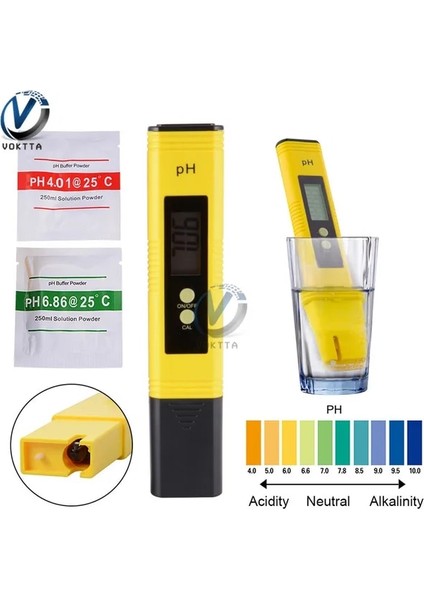 Sarı Yeni Protable LCD Dijital Ph Ölçer Kalem Test Cihazı Doğruluğu 0.01 Akvaryum Havuz Suyu Şarap Idrar Otomatik Kalibrasyon Test Aracı (Yurt Dışından)