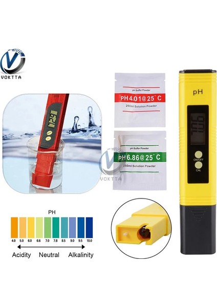 Sarı Yeni Protable LCD Dijital Ph Ölçer Kalem Test Cihazı Doğruluğu 0.01 Akvaryum Havuz Suyu Şarap Idrar Otomatik Kalibrasyon Test Aracı (Yurt Dışından)
