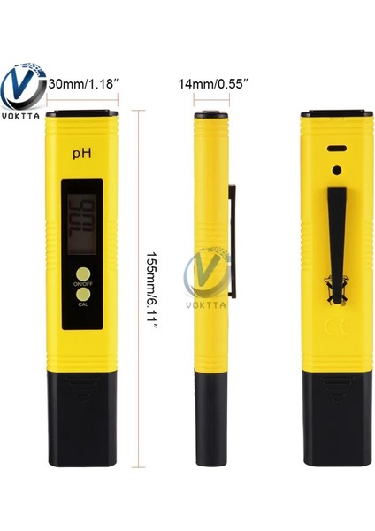 Sarı Yeni Protable LCD Dijital Ph Ölçer Kalem Test Cihazı Doğruluğu 0.01 Akvaryum Havuz Suyu Şarap Idrar Otomatik Kalibrasyon Test Aracı (Yurt Dışından)