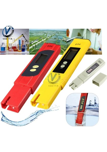 Sarı Yeni Protable LCD Dijital Ph Ölçer Kalem Test Cihazı Doğruluğu 0.01 Akvaryum Havuz Suyu Şarap Idrar Otomatik Kalibrasyon Test Aracı (Yurt Dışından)