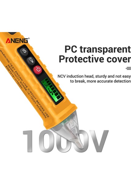 Sarı VC1010 Dijital Gerilim Dedektörleri Kalem 12-1000 V Ac/dc Temassız Kalem Test Cihazı Metre Volt Akım Elektrik Test Kalemi (Yurt Dışından) modelleri