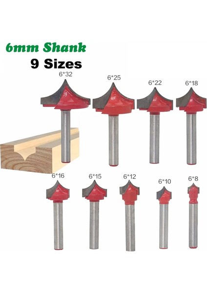 02 1 Adet 6mm Shank Freze Kesicisi Ahşap Oyma Ahşap Cnc Yuvarlak Uç Uçları Yuvarlak Nokta Kesme Ucu Çalkalayıcı Keskin Kesici Katı Karbür Araçları (Yurt Dışından)